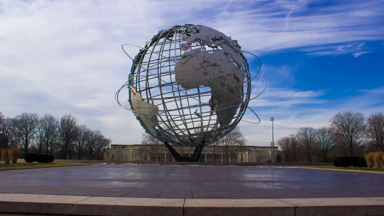 Looking at the Unisphere in Flushing Meadows Park.