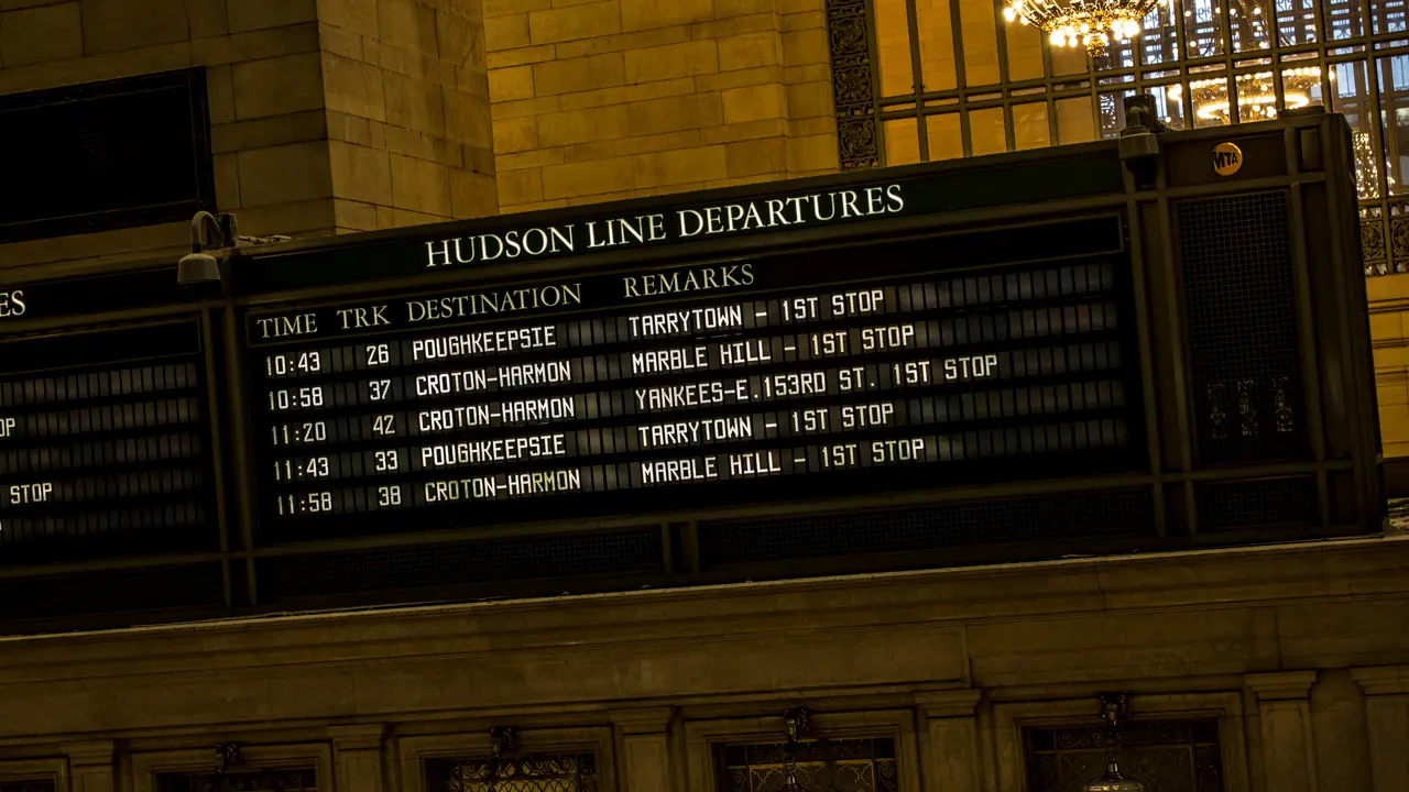 The next five Hudson Line departures.