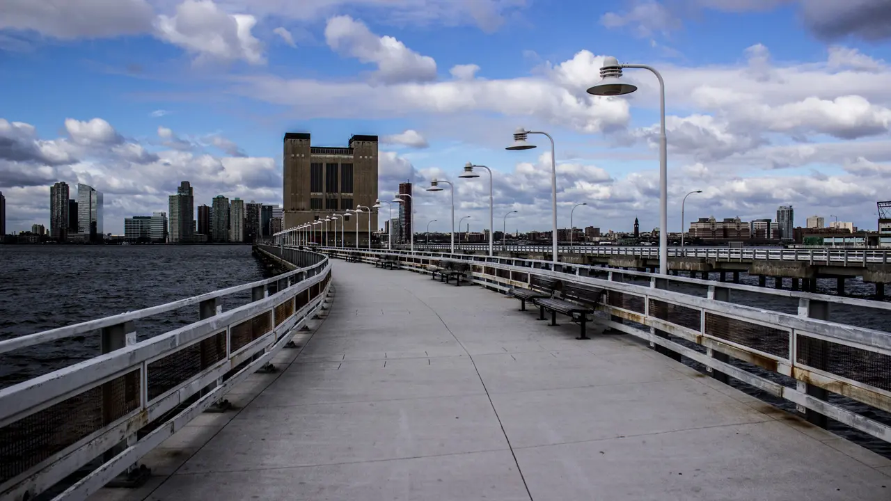 A walkway on the Hudson River.