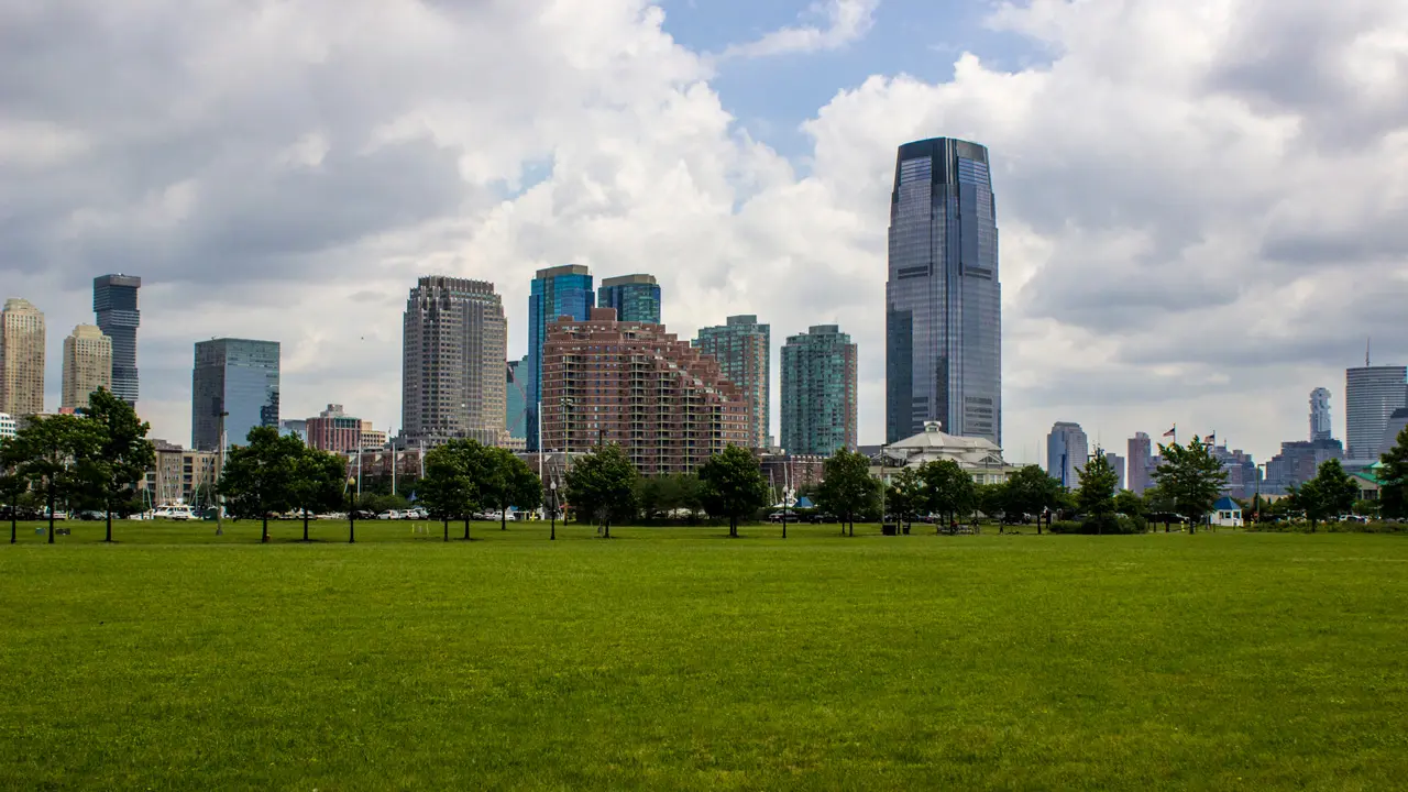 High-rise buildings near Liberty State Park.