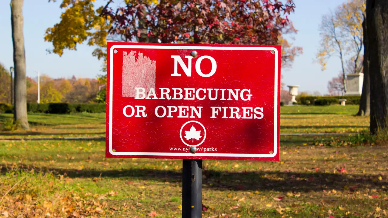 No Barbecuing or Open Fires.